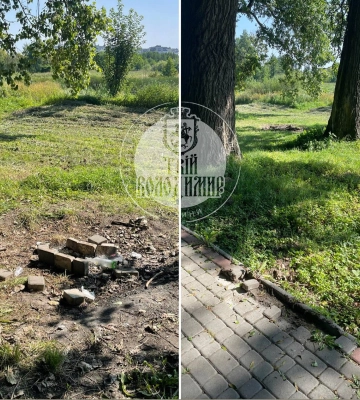 На Волыни в парке разобрали брусчатку, чтобы сделать из нее мангал 
