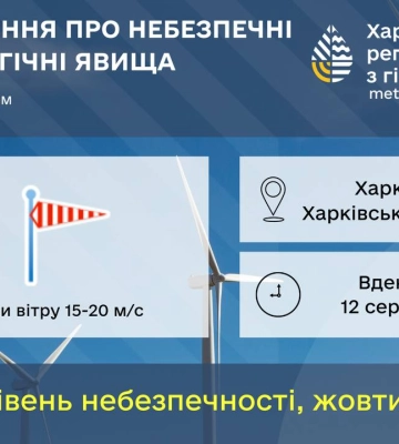 Погода у Харкові на сьогодні, 12 серпня