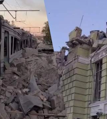 Большинство людей успели пройти в укрытие: в сети показали кадры разбитого вокзала в Лозовой