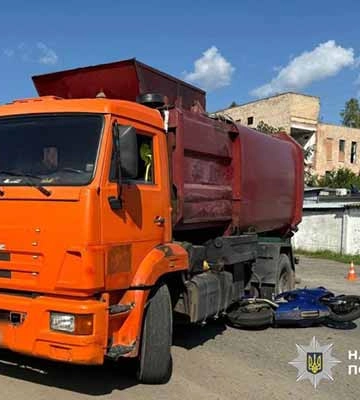 На Полтавщині вантажний автомобіль Kamaz зіткнувся із мотоциклом Yamaha