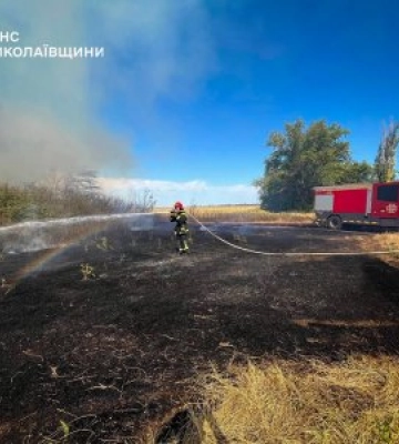 12 серпня та в ніч проти 13 на території Миколаївщини зареєстровано 43 пожежі, одна з яких виникла внаслідок бойових дій