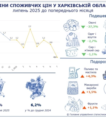 Овочі на Харківщині подешевшали на 27%, зросли у ціні паливо й алкоголь