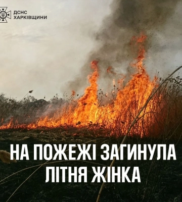 На Харківщині через випалювання трави загинула жінка