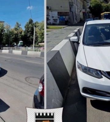 У центрі Луцька двоє автохамів запаркувалися посеред мосту