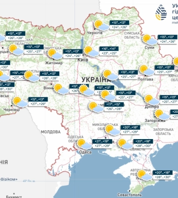 Погода на 15 серпня в Україні: країна зустрічає вихідні сонячно, але можливі дощі та грози