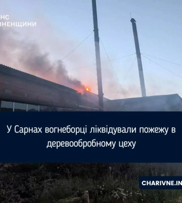У Сарнах горів старий деревообробний цех (ФОТО)