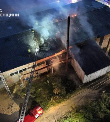 У Сарнах горів старий деревообробний цех (ФОТО)