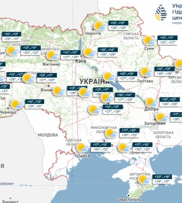 Погода на 16 августа в Украине: потепление сменят дожди с градом