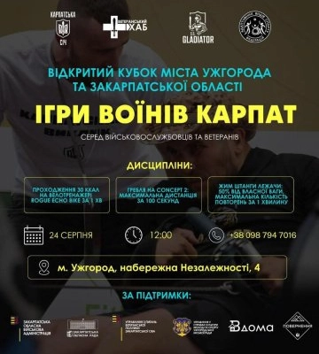 «Ігри Воїнів Карпат»: Відкритий кубок з функціонального спорту в Ужгороді