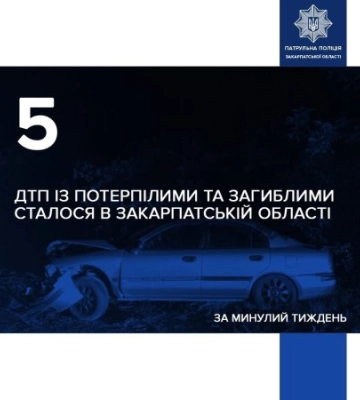 За тиждень на Закарпатті – п’ять ДТП із травмованими та загиблими