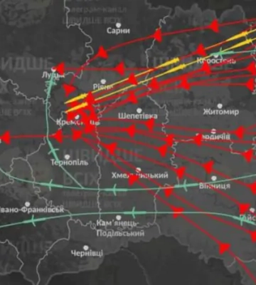 Масований удар по Україні: орієнтовний маршрут ракет та дронів уночі