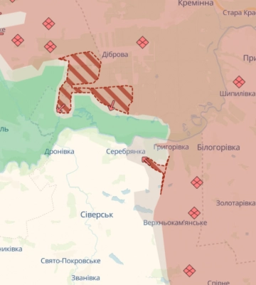 РФ продвинулась в Серебрянском лесничестве, вблизи Серебрянки и Ольговского: ВСУ отбросили оккупантов из Толстого — DeepState