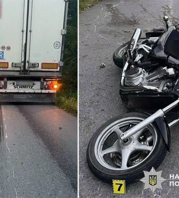 На Хмельниччині внаслідок зіткнення з вантажівкою серйозно постраждав літній мотоцикліст