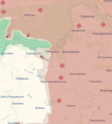 РФ просунулася у Серебрянському лісництві, поблизу Серебрянки та Ольгівського: ЗСУ відкинули окупантів з Толстого — DeepState