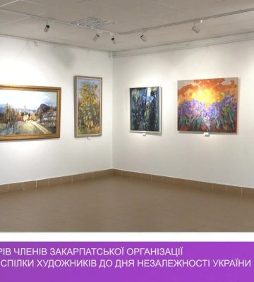 Виставка творів членів Закарпатської організації Національної спілки художників до Дня Незалежності (відео)
