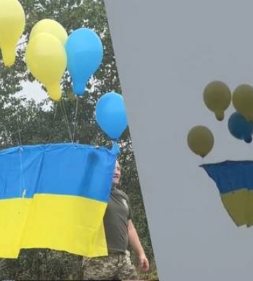 Незмінна традиція з 2015 року: бійці 57 бригади запустили прапор України у бік Вовчанська
