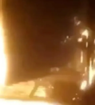 В Краснодарском крае сгорела вышка, которая держала связь войск РФ. ВИДЕО