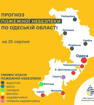 Якою буде погода в Одесі та області 25 серпня