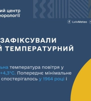 Рекордно низьку температуру зафіксували у Львові