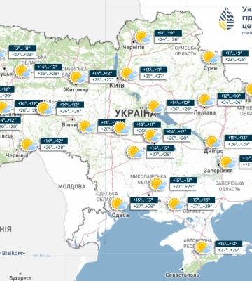 Погода на 28 августа в Украине: над страной разгоняет облака антициклон: на выходных — до +30°!