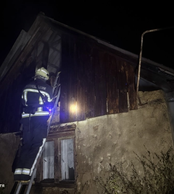 На Берегівщині вночі горіла надвірна споруда: рятувальники не допустили поширення вогню