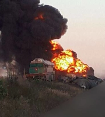 Сили оборони знищили російський поїзд із пальним на захопленій частині Запорізької області