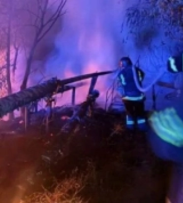 В  Ізмаїлі рятувальники та гвардійці спільними зусиллями ліквідували пожежу після атаки ворожих БпЛА
