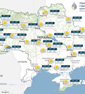 Погода в Києві на п'ятницю, 5 вересня