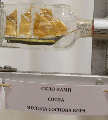 Вітрила з ребер карася та пір'їн голуба: у Луцьку відкрили виставку корабликів у пляшках рекордсмена України
