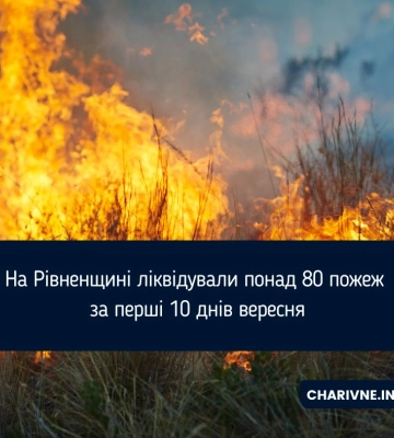 На Рівненщині ліквідували понад 80 пожеж за перші 10 днів вересня