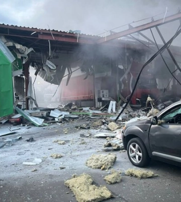 Росіяни атакували дроном АЗС на Полтавщині, поранено людину