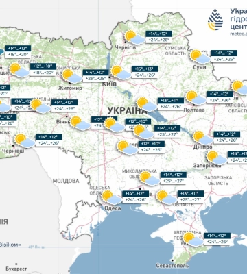 Наступної доби в Україні ще очікується тепла суха погода