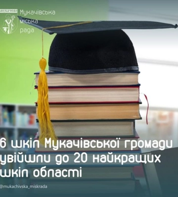 6 шкіл Мукачева – у 20-ці найкращих навчальних закладів Закарпаття