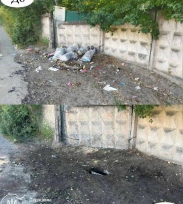 У Рівному прибрали стихійне сміттєзвалище на вулиці Старицького