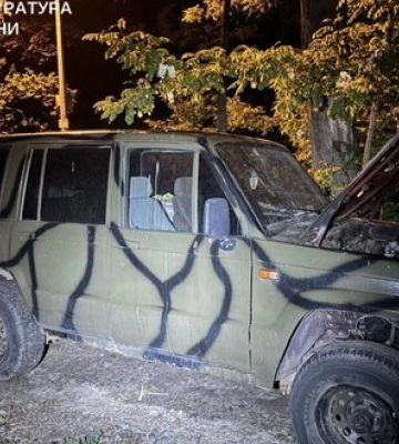 Підпалив авто офіцера Нацгвардії, Героя України, - повідомлено про підозру уродженцю Сімферополя. ФОТОрепортаж