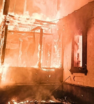 На Київщині внаслідок атаки російських дронів горів санаторій