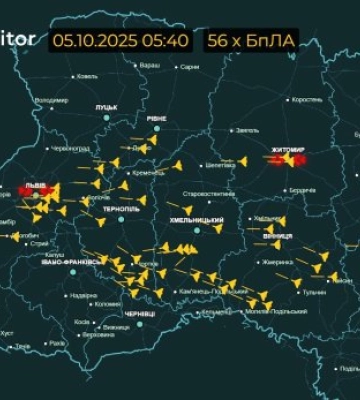 На Закарпатті триває повітряна тривога: дрони летять у напрямку Львівщини та Франківщини