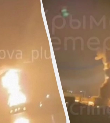 МАСШТАБНА ПОЖЕЖА В КРИМУ  Дрони атакували НПЗ у Феодосії