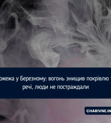 Пожежа у Березному: вогонь знищив покрівлю та речі, люди не постраждали