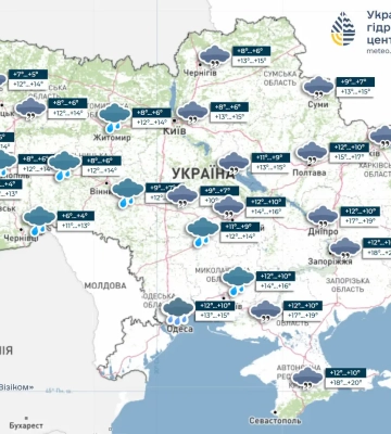 Погода в Україні: дощі в кількох областях, на решті територі без опадів