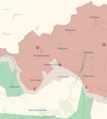 Ворог просунувся поблизу Новомиколаївки на Сумщині та біля 5 населених пунктів у Запорізькій області, - DeepState. КАРТИ