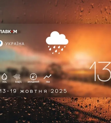 Прогноз погоди на тиждень 13–19 жовтня 2025 року