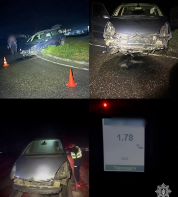 За добу два нетверезих водії скоїли ДТП на Рівненщині