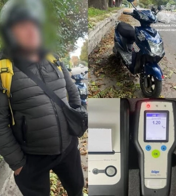 У Рівному п°яний скутерист порушив ПДР та втікав від патрульних