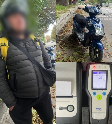 У Рівному п°яний скутерист порушив ПДР та втікав від патрульних