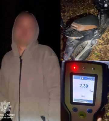 На Дубенщині патрульні вдруге за рік виявили нетверезого водія скутера