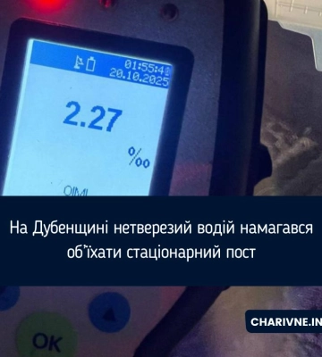 На Дубенщині нетверезий водій намагався об’їхати стаціонарний пост