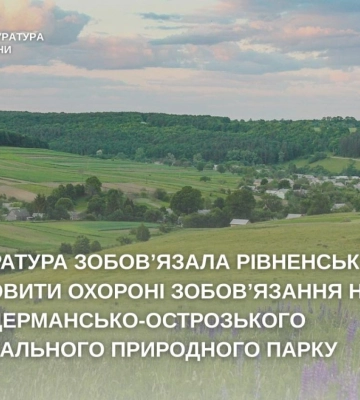 Прокуратура зобов’язала Рівненську ОДА виготовити охоронні зобов’язання на землі Дермансько-Острозького нацпарку
