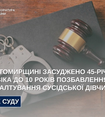 На Житомирщині до 10 років ув’язнення засудили чоловіка за зґвалтування неповнолітньої
