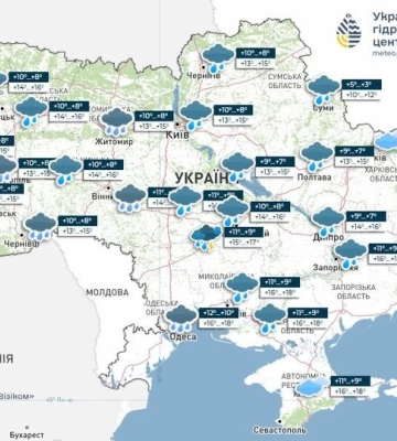 Невеликі дощі та поривчастий вітер: якою буде погода на Полтавщині 24 жовтня